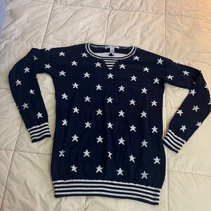 Autumn Cashmere Navy and White Star Sweater